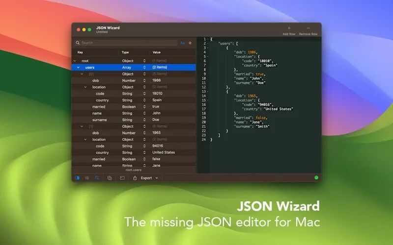 Download JSON Wizard for Mac